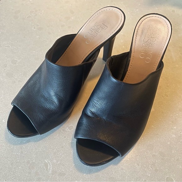 Franco Sarto Shoes - ❌SOLD❌Franco Sarto Black Peep Toe Mules, Sz 8